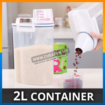 2L Container Dispenser Storage Box Plastic Cereal Food Grain Rice Kitchen Container