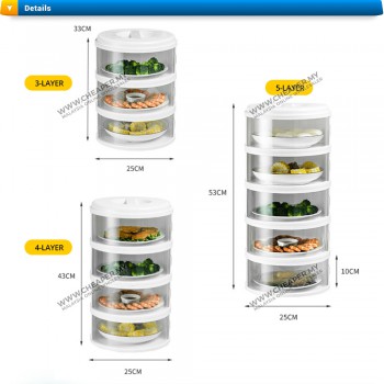 Keep Your Food Warm! New Sliding Door Food Cover Home Kitchen Transparent Stackable Food Insulation Cover 