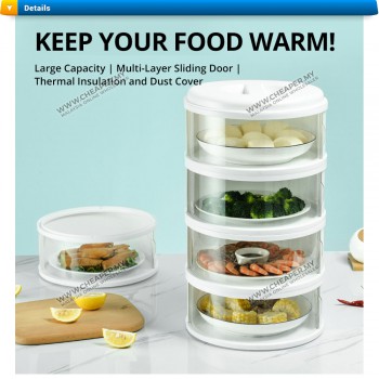 Keep Your Food Warm! New Sliding Door Food Cover Home Kitchen Transparent Stackable Food Insulation Cover 