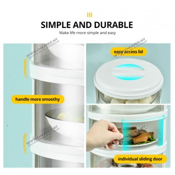 Keep Your Food Warm! New Sliding Door Food Cover Home Kitchen Transparent Stackable Food Insulation Cover 