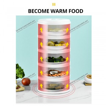 Keep Your Food Warm! New Sliding Door Food Cover Home Kitchen Transparent Stackable Food Insulation Cover 