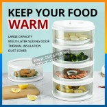 Keep Your Food Warm! New Sliding Door Food Cover Home Kitchen Transparent Stackable Food Insulation Cover 