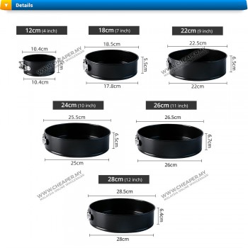 Bakery Metal Round Mold Bakeware Cake Tool 4/7/9/10/11/12inch Cake Bulat Acuan Bakeware Kek