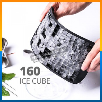 160 Ice Cube Frozen Maker Mold Tray Silicone Silikon Dulang Ais Batu Home Kitchen Tool Square Shape Bentuk Segi Empat