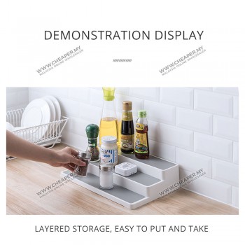 3-Tier Shelf Seasoning Sauce Cosmetics Accessories Bottle Storage Organize Household Dapur Multifunctional 