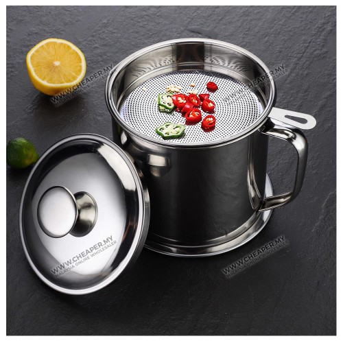 304 Stainless Steel Grease Strainer and Container - 1.2 Storage