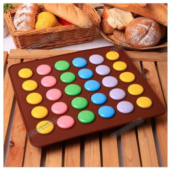 Silicone 30 Macaroon Mat Mold Sheet Tray Mold Baking Pastry Oven Baking Pelapik Acuan Pad Hole Oven Baking