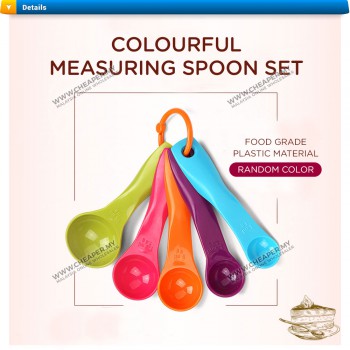 Colourful 5pcs Measuring Spoon Scale Measuring Cup Powder Auantitative Baking (1ML 2.5ML 5ML 7.5ML 15ML)