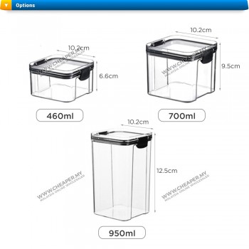 Food Storage Container Box Refrigerator Noodle Bekas Multigrain Storage Tank Transparent Air Tight Sealed