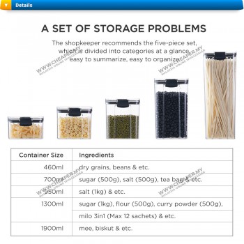 Food Storage Container Box Refrigerator Noodle Bekas Multigrain Storage Tank Transparent Air Tight Sealed