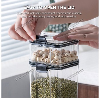 Food Storage Container Box Refrigerator Noodle Bekas Multigrain Storage Tank Transparent Air Tight Sealed