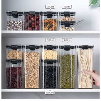 Food Storage Container Box Refrigerator Noodle Bekas Multigrain Storage Tank Transparent Air Tight Sealed
