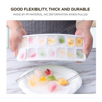 14/21 Ice Cube Tray With Cover Silicone Mould Frozen Maker Mold Tray Silicone Silikon Dulang Ais Batu Home