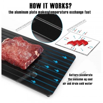 Fast Defrost Tray Frozen Food Meat Quick Defrost Nyahbeku Plate Papan Board Kitchen Gadget Tool Dulang Cair