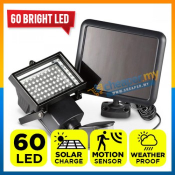 Solar Power Super Bright 60 LED Light with Security Motion Sensor Outdoors Weatherproof Garden Light Lampu