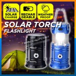 [CLEARANCE] Solar Rechargeable for Outdoor Indoor Camping Hiking Torch Light LED