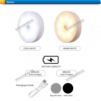 Rechargeable Sensor Light Wireless Body Induction Lamp Motion Sensor USB charging LED Night Warm White