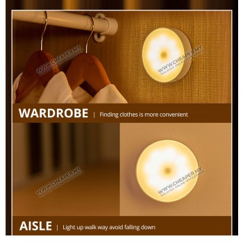 Rechargeable Sensor Light Wireless Body Induction Lamp Motion Sensor USB charging LED Night Warm White