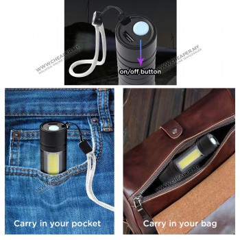USB Rechargeable Torch Light Lampu Picit XPE+COB Dual Lights 1000LM Lampu Suluh Camping Hiking Trekking