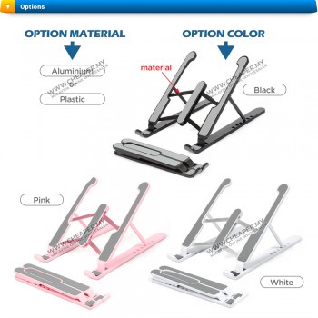 Adjustable Foldable Laptop Stand Non Slip Holder Besi Pemegang Adjustment Foldable Desktop Dilipat Holder