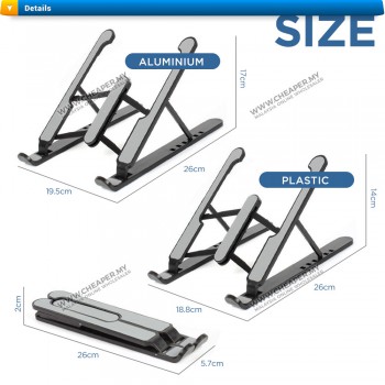 Adjustable Foldable Laptop Stand Non Slip Holder Besi Pemegang Adjustment Foldable Desktop Dilipat Holder