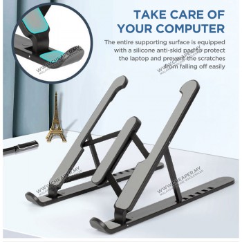 Adjustable Foldable Laptop Stand Non Slip Holder Besi Pemegang Adjustment Foldable Desktop Dilipat Holder