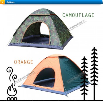 2-Door Waterproof Automatic Rapid Outdoor Camping Tent Fast Pop Up Tent Pop Up 3/4 person Tent Khemah Askar