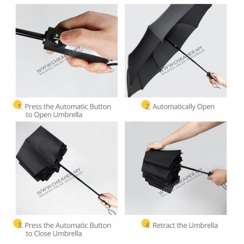 Umbrella UV Fashion Automatic Dual Use Open Close Pole Foldable Windproof handed Hujan Payung Rain Umbrella