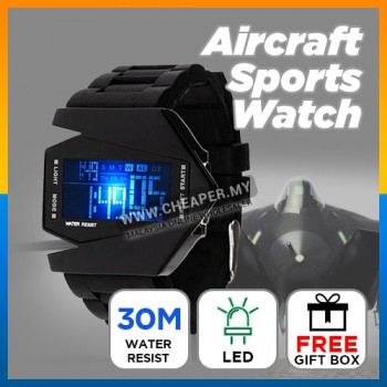 Unisex LED Watches Silicone Rubber Quartz Watches Clock Aircraft Sports Watch